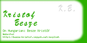 kristof besze business card