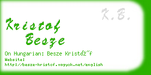 kristof besze business card